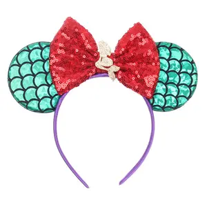 Großhandel Haarband Pailletten Bogen Mickey Ears Kopf bedeckung Kinder Teil Dekorieren Stirnband für kleine Mädchen und weibliche Haarschmuck