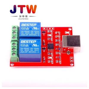 JTW 2 ช่อง 5V โมดูลรีเลย์การสลับคอมพิวเตอร์ควบคุมผ่าน USB พร้อมเทอร์มินัลแบบสกรู - Product Image 3