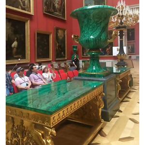 욕실 세면대 상판 및 대리석 바닥 타일용 고급 천연 녹색 말라카이트 마노 - Product Image 2