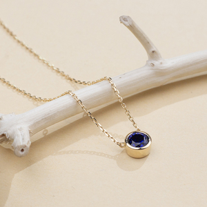 Messi Jewelry Customized MSN-938 Fashion 14k Women's yellow gold royal <b>blue</b> <b>Necklace</b> - Product Image 3