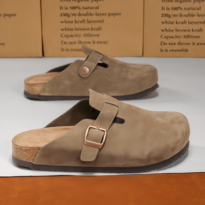 Sandalias <span class=keywords><strong>Birkenstock</strong></span> de Diseño, Alta Calidad, Gamuza Genuina, Personalizadas, Unisex, Tipo Mule, Zuecos de Corcho, Pantuflas de Cuero de Lujo - Product Image 1