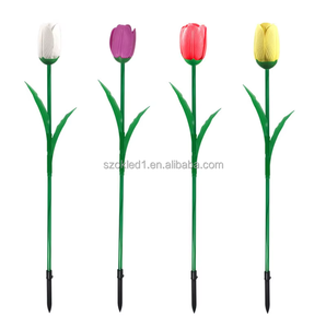 2025 nouvelle maison extérieure pelouse chemin paysage jardin cour <span class=keywords><strong>rue</strong></span> salle de mariage décoratif Led tulipe Rose lumière - Product Image 5