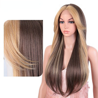 Fabricant de perruque de cheveux synthétiques blond miel de qualité supérieure Perruques en fibres synthétiques résistantes à la chaleur perruques en fibres synthétiques de qualité supérieure