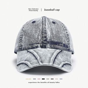 Casquette de baseball en jean unie personnalisable JH unisexe, tendance et cool, effet vieilli, 100 % coton, 6 panneaux, ajustable, toutes saisons, pour adultes - Product Image 3