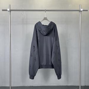 Custom Streetwear Vendors High Quality Zip Hoodie Distressed Design Cotton Heavyweight Hoodie Streetwear <strong>Clothing</strong> <strong>Manufacturer</strong> - Product Image 3