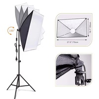 Support professionnel pour éclairage LED de remplissage pour diffusion en direct, alimenté par prise, 50*70cm, 2m, haute définition