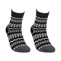 Chaussettes épaisses et moelleuses en laine à motif nordique de luxe rétro pour femme, chaudes, respirantes, tricotées, pour l'automne et l'hiver, idéales pour la période de confinement