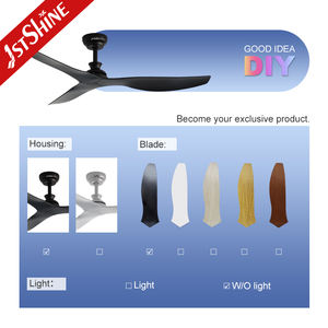 1stshine Ventilador de techo aspas de plástico ABS 52 pulgadas Ventilador de techo negro con aplicación y control remoto - Product Image 4