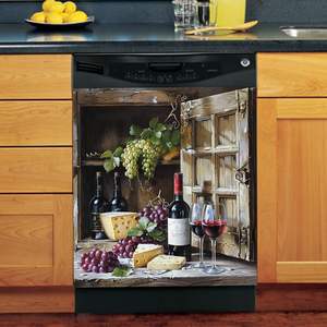 Housse magnétique réutilisable pour réfrigérateur, motif nature morte vin et fromage, personnalisable, pour <span class=keywords><strong>la</strong></span> maison et <span class=keywords><strong>la</strong></span> cuisine - Product Image 2