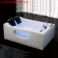 À vendre cascade bain à remous en verre à jets pour couples baignoire de massage en acrylique noir