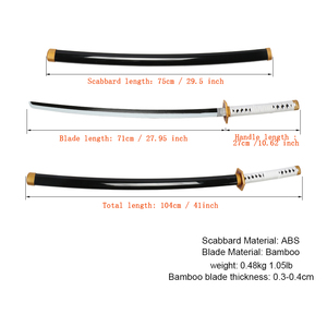 Katana en bois de bambou 104 cm / 41 pouces, accessoires de cosplay, personnages d'anime, Sabito Tsuyuri Kanao, collections et cadeaux d'épées - Product Image 3