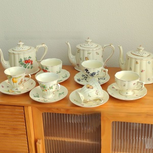 Juego de Taza y Platillo de Cerámica Europea con Borde Dorado, Taza de Té Estilo Británico para el Hogar, Restaurante y Regalo - Product Image 6