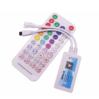 Controlador LED SP611E Aplicación de música de diente azul para WS2811WS2812 Tira de luz LED direccionable IR38 Teclas DC5V 12V 24V Multicolor