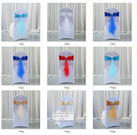 Ceinture de chaise extensible Décoration de chaise de mariage Vin rouge/Bleu/Violet/Rose Chaises dorées Attaches de ceinture pour banquet de mariage
