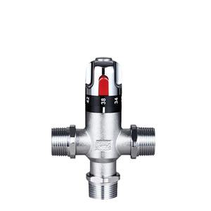 Vanne thermostatique à commande de température à grand débit, alimentée par énergie solaire, en laiton épaissi, pour tuyauterie, eau chaude et froide - Product Image 1