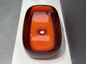 Lavabo de baño cuadrado moderno de superficie sólida OEM/ODM con acabado blanco mate duradero y ecológico - Product Image 2