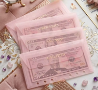 Nouveau lot de 4 enveloppes à monnaie en PVC texturé doré, durables, format A6, pour classeurs de budget à 6 anneaux, idéal pour les débutants, cadeau
