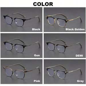 Monturas de Gafas Ligeras Clásicas Retro 2025 con Logotipo Personalizado, Gafas Cuadradas de Metal con Protección Anti Luz Azul para Hombre - Product Image 3