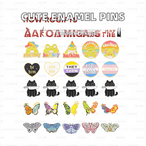 Simpatica rana farfalla gatto risvolto spille in metallo smalto grammaticale distintivo gioielli regalo per i bambini lei lei <span class=keywords><strong>lui</strong></span> <span class=keywords><strong>lui</strong></span> loro li soggetto pronome - Product Image 2