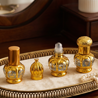 Flacon de parfum de qualité supérieure 3 ml, design cage octogonale dorée, motif floral gravé, applicateur à bille, rechargeable, bouchon à vis, livraison gratuite