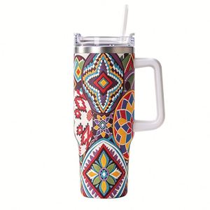 Vaso Térmico de Viaje de 40oz con Logotipo Personalizado, Aislamiento al Vacío, Doble Pared, Acero Inoxidable, con Asa, Compatible con la Mayoría de los Portavasos de Coche, Venta al por Mayor - Product Image 1