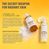 Ensemble de soins corporels au curcuma et à la vitamine C : Lait corporel, Savon éclaircissant, Gommage exfoliant, Gel douche