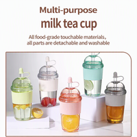 Tasse à café glacé personnalisable 14 mm avec paille plus large, gobelet classique réutilisable en plastique pour thé Boba, tasse à boisson parfaite – Vente chaude