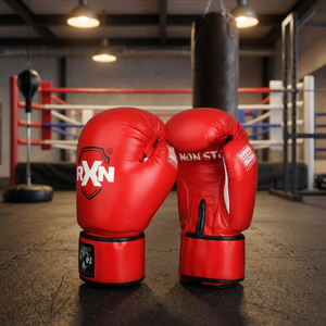 Guantes de Boxeo de Cuero de Alta Calidad Marca RXN Azul Rojo 16oz Non-Stop para Niños, Aficionados, Estrellas Mundiales y Competiciones - Product Image 4