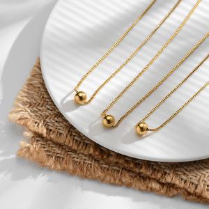 Trends 2025 Modern Unique Waterproof Anti Tarnish 316l Stainless Steel 18k <b>Real</b> Gold Orb <b>Necklace</b> for Women - Product Image 3