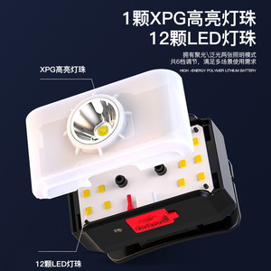 Linterna Frontal LED Recargable con Batería, Fuente de Luz LED Blanca, Linterna Frontal para Exteriores - Product Image 4