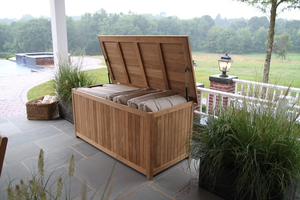 Extra Large Boîte de <span class=keywords><strong>Rangement</strong></span> Extérieure en Bois Massif-Boîte de Jardin Imperméable pour Coussins de Meubles de Patio, Jouets, Outils - Product Image 6