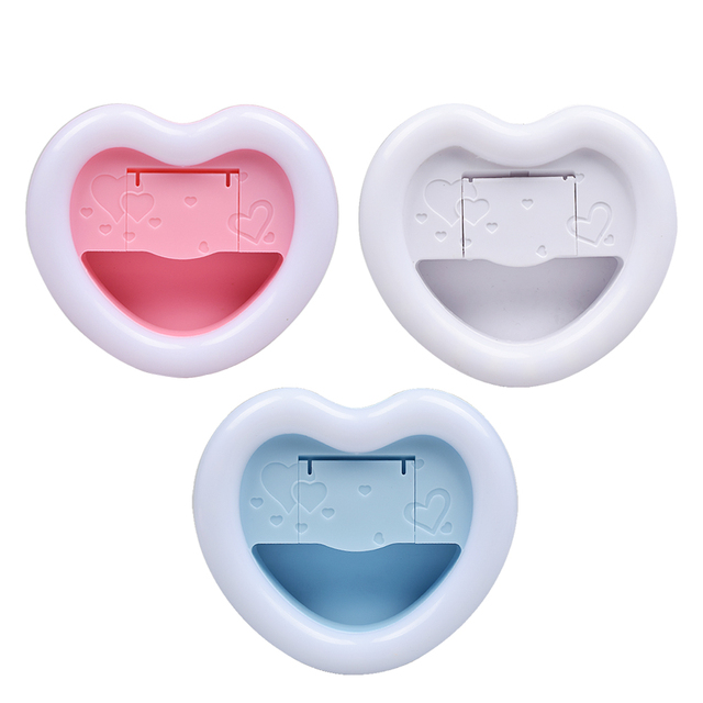 Personality Creative Heart Sheaped USB Charging Clip Portable Mobile Phone Led Ring Light Photography Video Selfie Fill Light