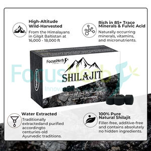 Focusherb 100% Pure Supplément Himalayen 500Mg 60/90/120 Shilajit Comprimés Riche en Acide Fulvique - Product Image 4