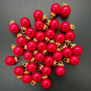 Colgante de cuentas redondas de plástico blanco de <span class=keywords><strong>10mm</strong></span>, Perla de imitación ABS, accesorios de joyería DIY brillantes, joyería de perlas colgantes, perlas sueltas - Product Image 2