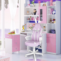 Chaise de jeu ergonomique pour filles, style course automobile, avec un lapin mignon, en violet, pour ordinateur, PC, gaming