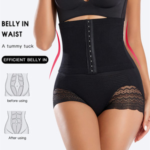 Women Postpartum High <strong>Waist</strong> Lace Thighs Shaper Tummy Control Panty Adjustable Belts Lace Patchwork Sports Bodybuilding Shapewear - Product Image 4