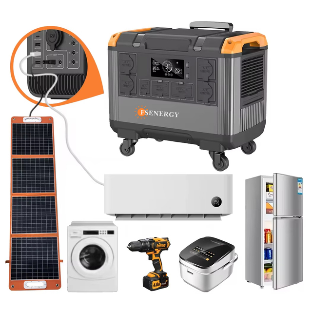 Portable 2000W 2400W 3000W 200W Solar Panel Power Station Generator with Flashlight Silent Emergency Energy Storage Supply
