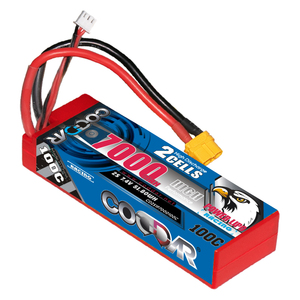 CODDAR 2S 7000MAH 7.4V 100C 200C XT60 avec boîtier rigide câblé RC batterie LiPo échelle 1/10 RC voiture bateau de course <span class=keywords><strong>Tamiya</strong></span> sauterelle - Product Image 1