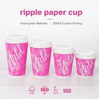 Vaso Moderno para Café, Desayuno, Comida para Llevar, Versátil, de Grado Alimenticio, Seguro, Libre de BPA, No Tóxico, Resistente al Calor, con Aislamiento y Pared Ondulada