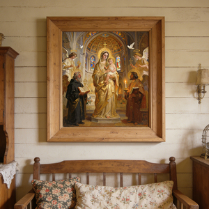 Dipinto d'Arte Religiosa Tradizionale, Pittura a Olio con Cornice in Legno per Decorazione Murale del Soggiorno, Durevole - Product Image 5