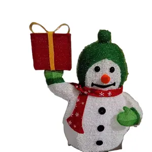 24-Inch Little Snowman Christmas Figurine With Gift Box Holiday Decoration Toy