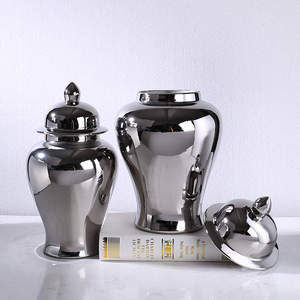 Chino nuevo estilo minimalista bastante alta calidad lujo Puro <span class=keywords><strong>Blanco</strong></span> jengibre tarro decoración del hogar aplicar a la sala de estar - Product Image 5
