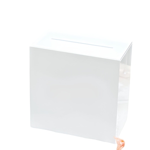 Scatola in Acrilico Bianco, Contenitore Vuoto Fai-da-Te per Matrimoni, Decorazioni per Ricevimenti, Urna Elettorale, Ricordo per Feste - Product Image 1