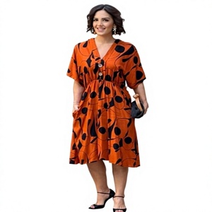 Ropa de Mujer al por Mayor, Elegante, con Estampado Abstracto, de Longitud Media, Cómoda para Uso Diario, Silueta Relajada, Colección Vacaciones - Product Image 1