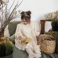 Robe de princesse décontractée style court patchwork anglaise pour fille, collection Printemps Russe 2025