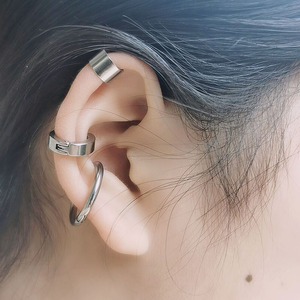 Hot Selling Popular Niche Design Simple Style <b>Silver</b> Plated <b>Hoop</b> <b>Earrings</b> Stainless Steel Unisex's <b>Earrings</b> Wholesale Jewelry - Product Image 2