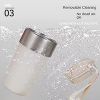 Tasse à eau portable avec logo personnalisé pour voiture Tasse à eau double pour boire Tasse à café thermos transfrontalière Cadeau de bureau Matériau en acier inoxydable