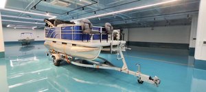 16ft Aluminium Catamaran Pontonboot Met Duikplatform Voor Entertainment Inclusief Buitenboordmotor - Product Image 2