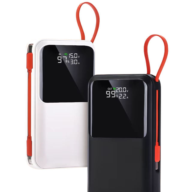 Built in Type c Cable Pd 45W  Laptop PowerBank 20000Mah  Portable Outdoor Charger Laptop Battery Power Bank with LED Light