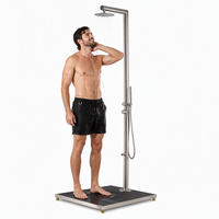 Ensemble de douche extérieur en acier inoxydable pour salle de bain et spa, système de douche apparent
